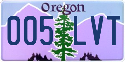 OR license plate 005LVT