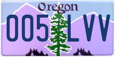 OR license plate 005LVV