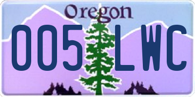 OR license plate 005LWC
