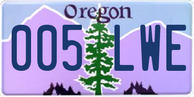OR license plate 005LWE