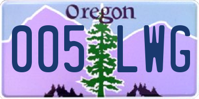 OR license plate 005LWG