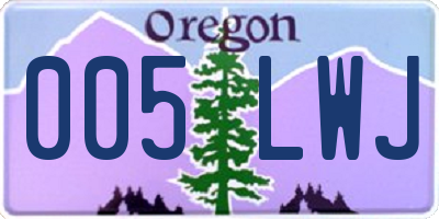 OR license plate 005LWJ