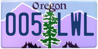 OR license plate 005LWL