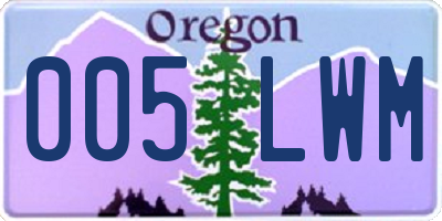 OR license plate 005LWM