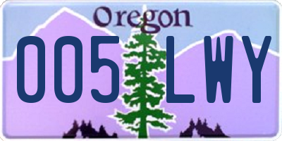 OR license plate 005LWY