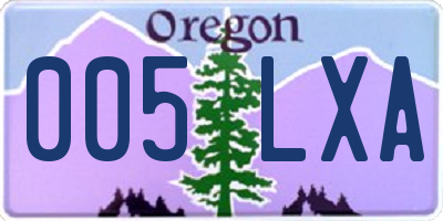 OR license plate 005LXA