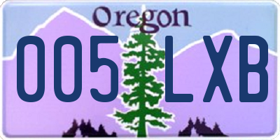 OR license plate 005LXB
