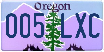 OR license plate 005LXC