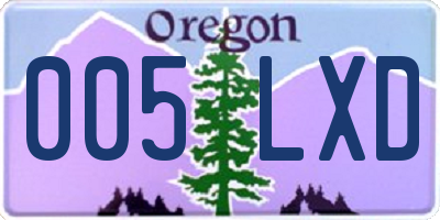 OR license plate 005LXD