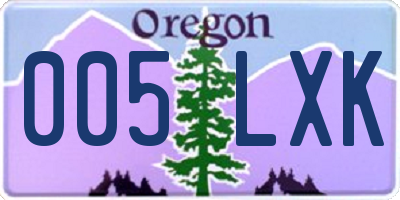 OR license plate 005LXK