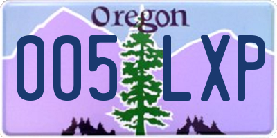 OR license plate 005LXP