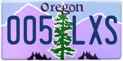OR license plate 005LXS