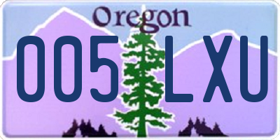 OR license plate 005LXU