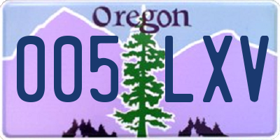 OR license plate 005LXV