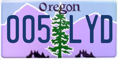 OR license plate 005LYD