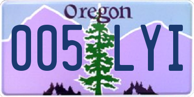 OR license plate 005LYI