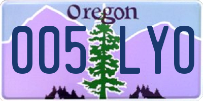 OR license plate 005LYO