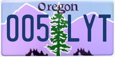 OR license plate 005LYT