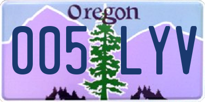 OR license plate 005LYV