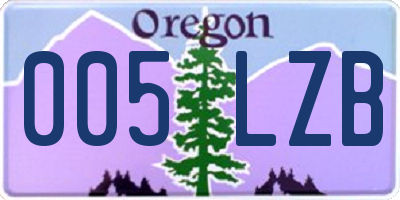 OR license plate 005LZB