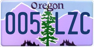 OR license plate 005LZC