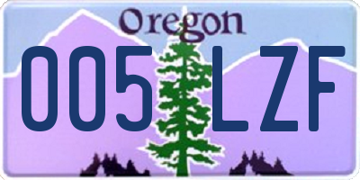 OR license plate 005LZF