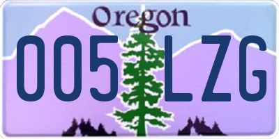 OR license plate 005LZG