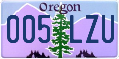 OR license plate 005LZU