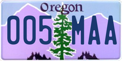 OR license plate 005MAA