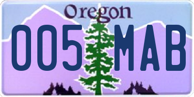 OR license plate 005MAB