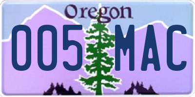 OR license plate 005MAC