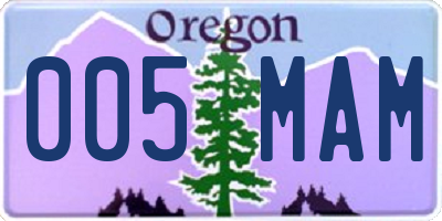OR license plate 005MAM