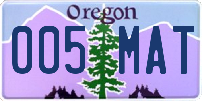 OR license plate 005MAT