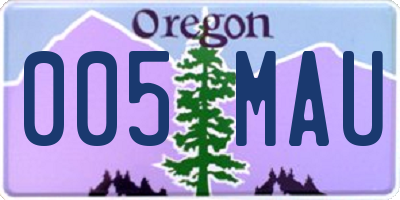 OR license plate 005MAU