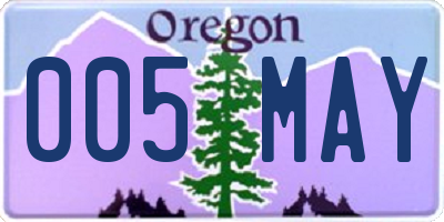 OR license plate 005MAY
