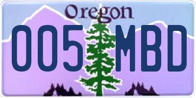 OR license plate 005MBD