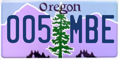 OR license plate 005MBE