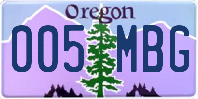 OR license plate 005MBG