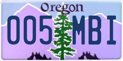 OR license plate 005MBI
