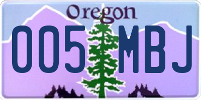 OR license plate 005MBJ