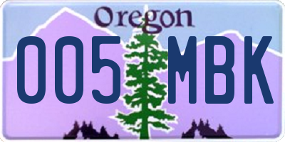 OR license plate 005MBK