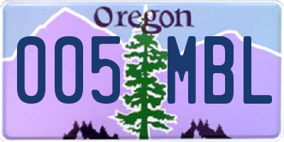 OR license plate 005MBL