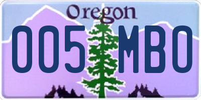 OR license plate 005MBO