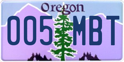 OR license plate 005MBT