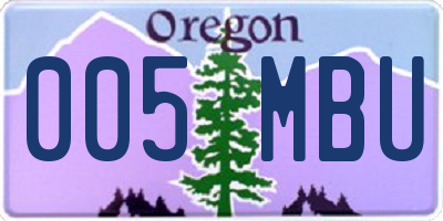 OR license plate 005MBU