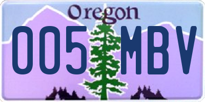 OR license plate 005MBV