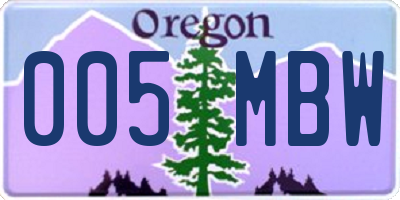 OR license plate 005MBW