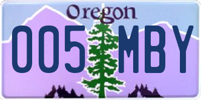 OR license plate 005MBY