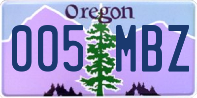 OR license plate 005MBZ