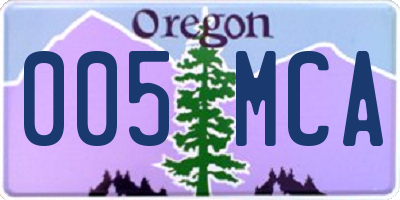OR license plate 005MCA